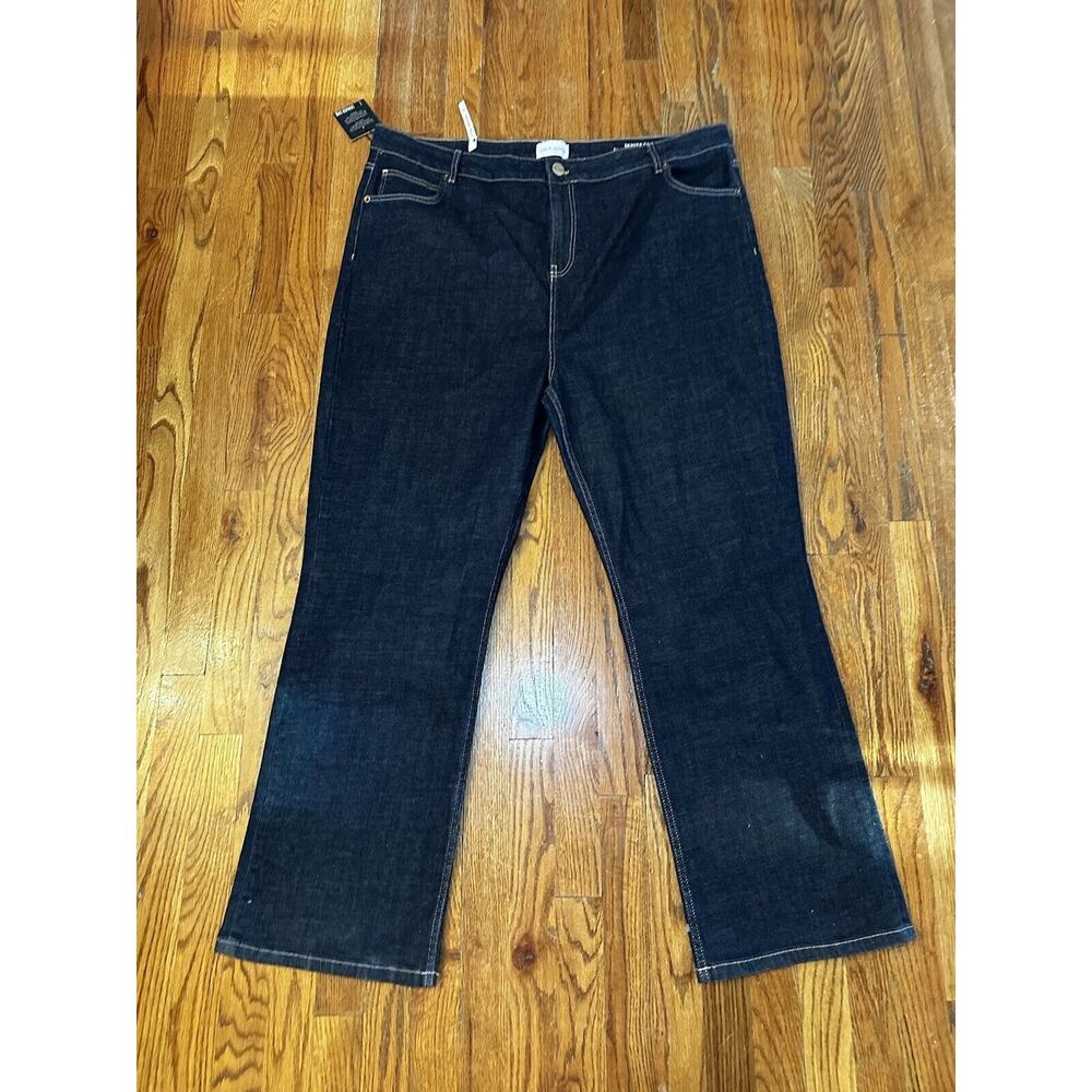 Lola Women’s Plus Size Jeans Denver DRB High Rise Straight Leg Size 42 Dark Wash